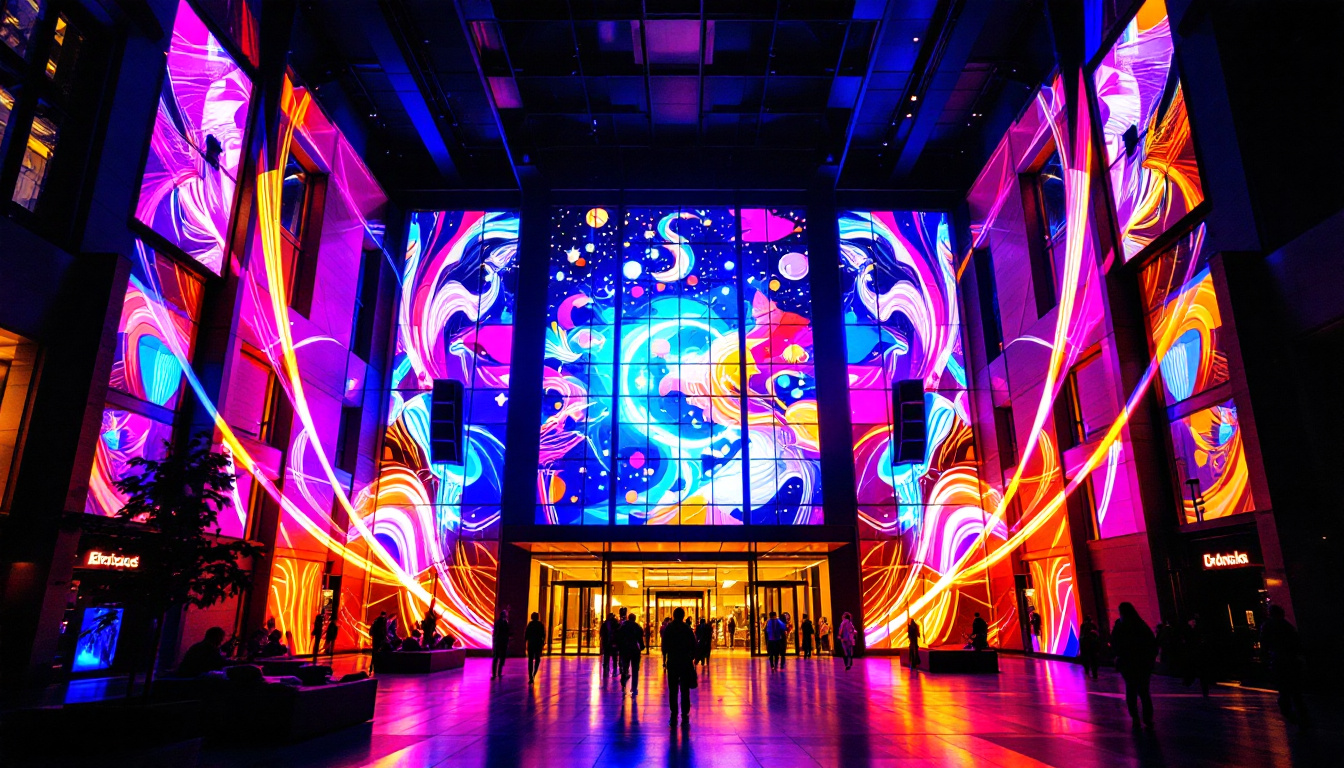 A photograph of the vibrant led display at standish hall