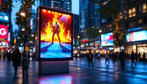 A photograph of capture a photograph of a vibrant outdoor led display board in use