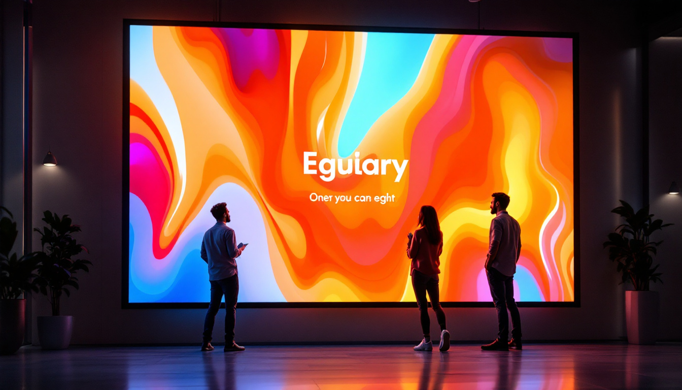 A photograph of a vibrant led display board in a professional setting