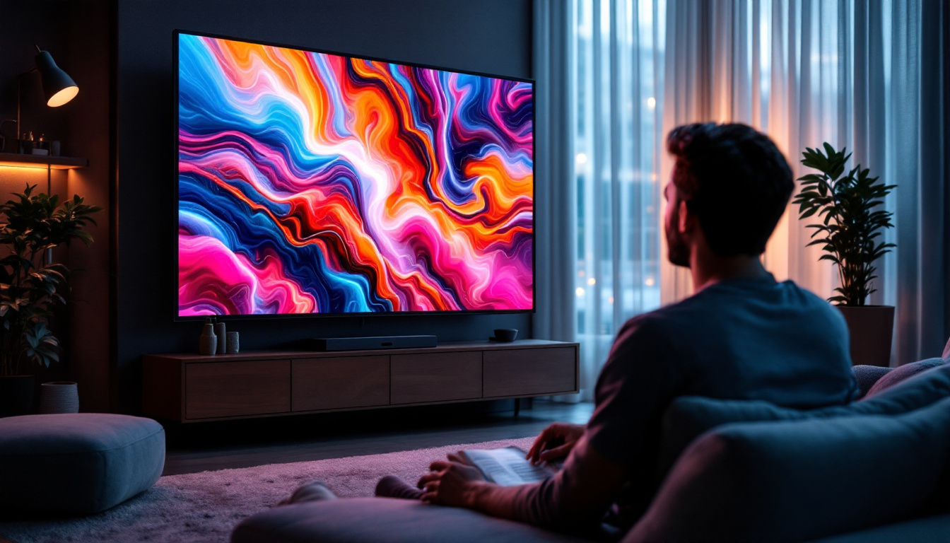 A photograph of a person comfortably viewing an led display from an optimal distance