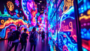 A photograph of capture a photograph of the vibrant led display at dcota in dania