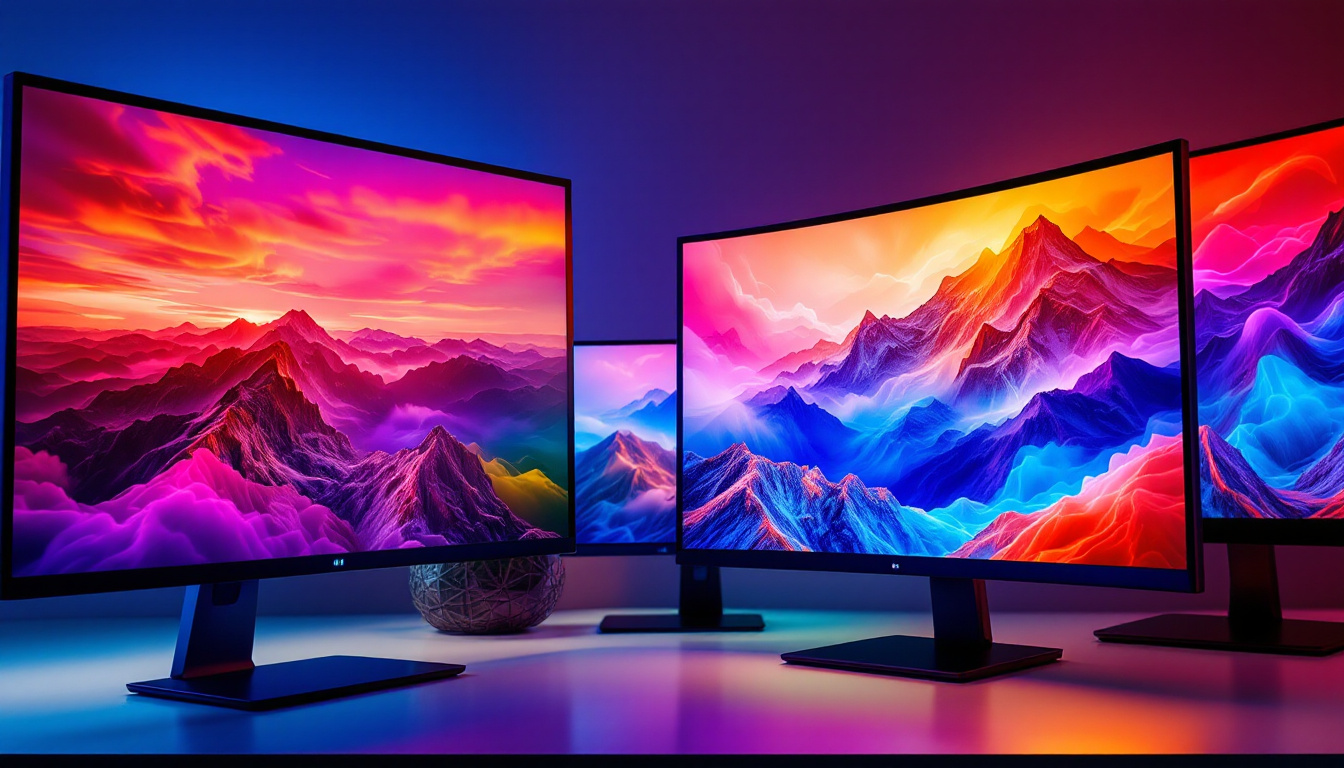 A photograph of a visually appealing arrangement of various led monitors in different sizes