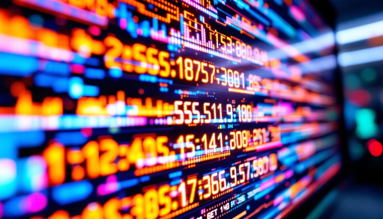 A photograph of a close-up shot of a vibrant led display showcasing the experience calculator in action