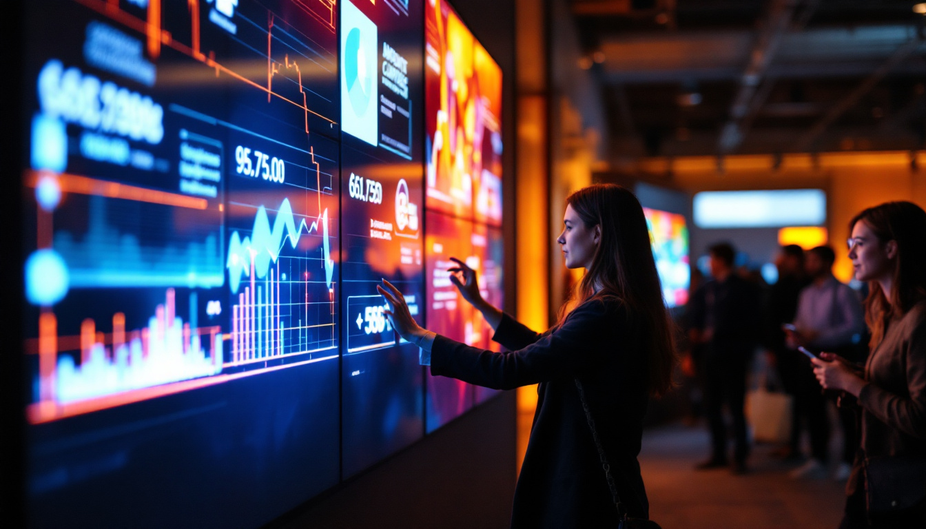 A photograph of capture a photograph of an engaging led display showcasing dynamic visuals or information related to diabetes management