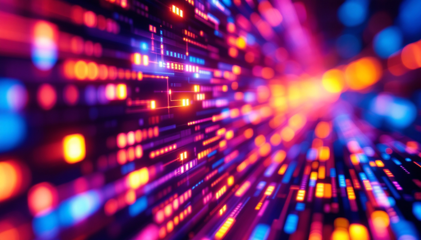A photograph of a close-up of a vibrant micro led display showcasing its intricate pixel structure and vivid colors