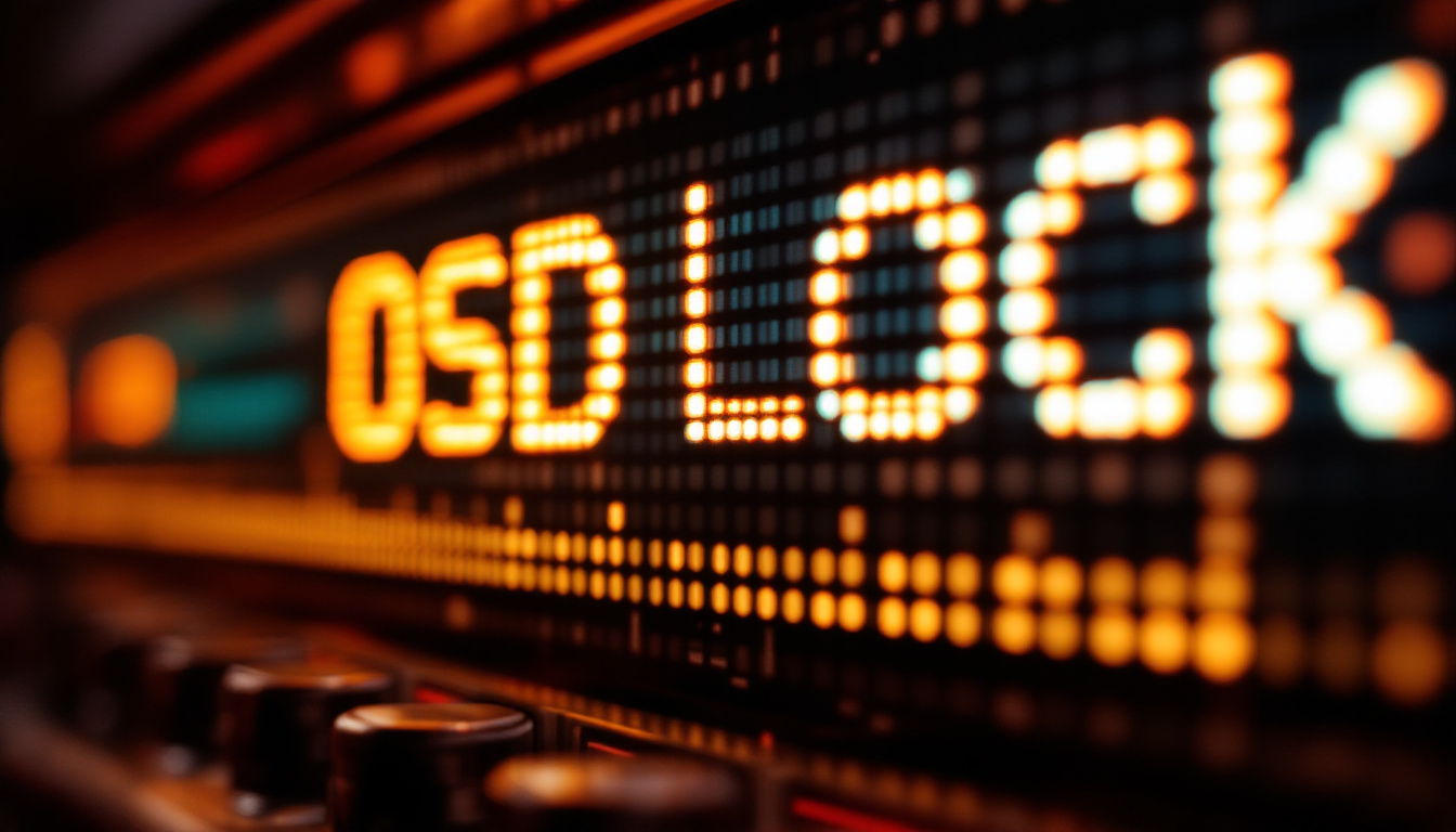 A photograph of a close-up of an led display screen showing the "osd lock" feature