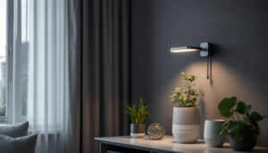 A photograph of a sleek