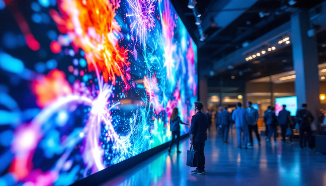 A photograph of a vibrant indoor led display in use