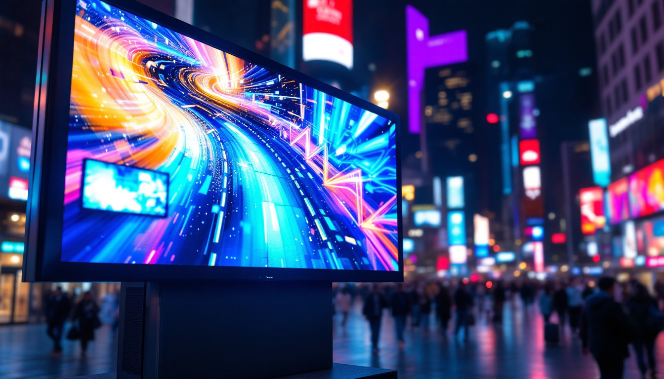 A photograph of capture a photograph of a vibrant outdoor led display in use