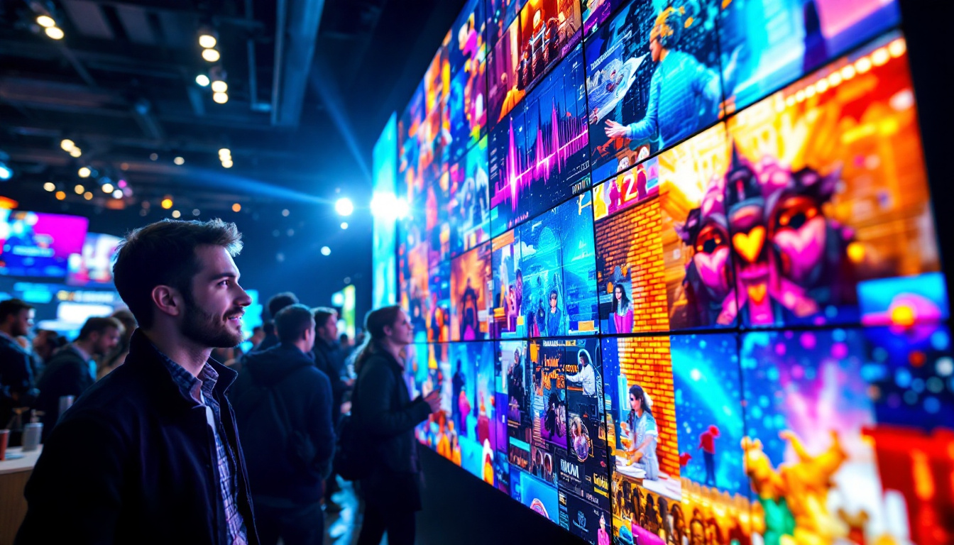 A photograph of a vibrant led video wall in action at an event