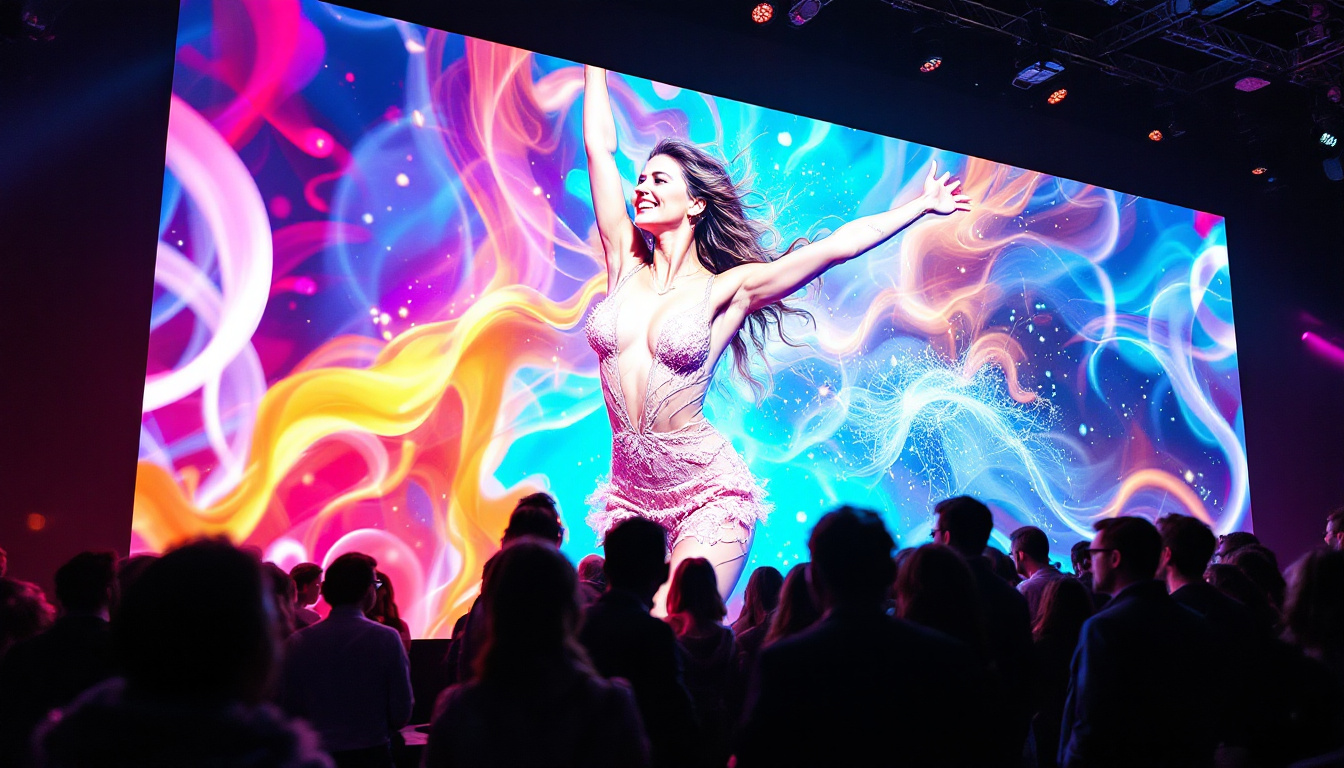 A photograph of a vibrant led video wall in use at an event