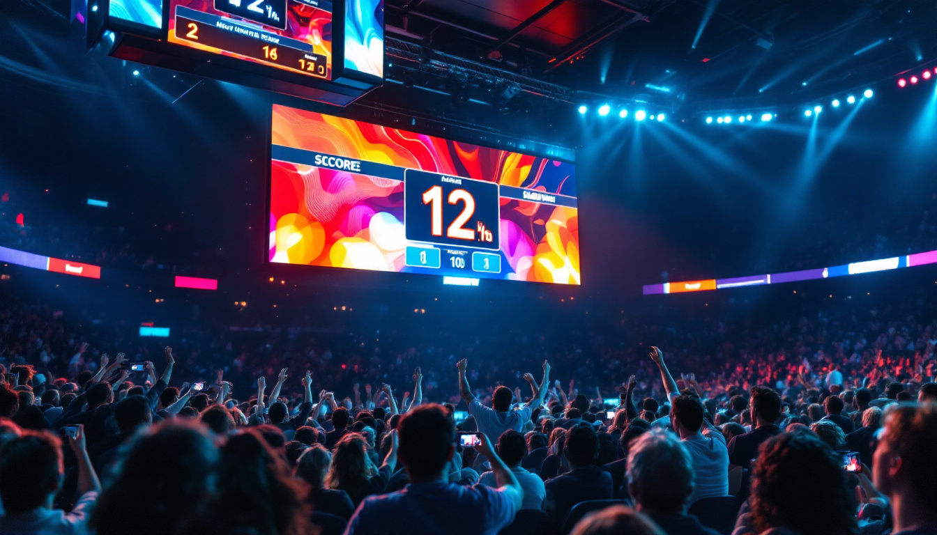 A photograph of a vibrant led scoreboard in action during a live sporting event