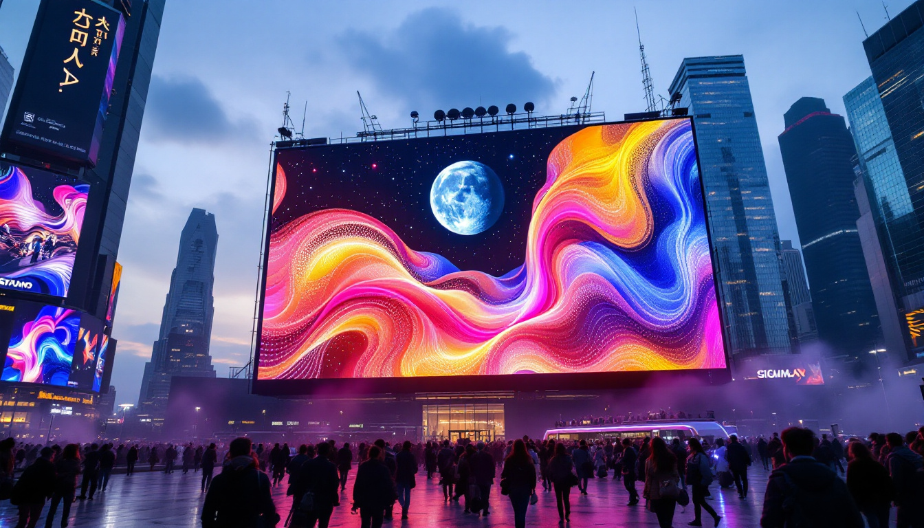 A photograph of capture a photograph of the largest led screen in the world