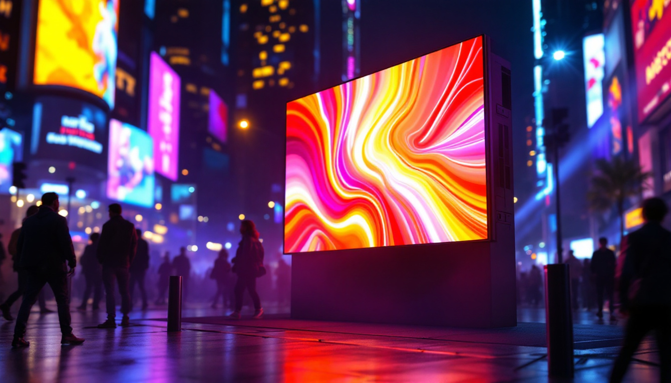 A photograph of a vibrant cob led screen in action