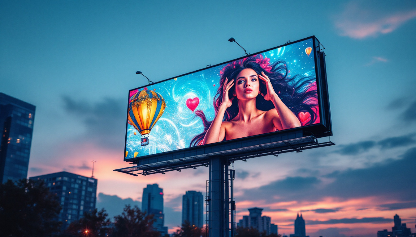 A photograph of a vibrant led billboard in an urban setting