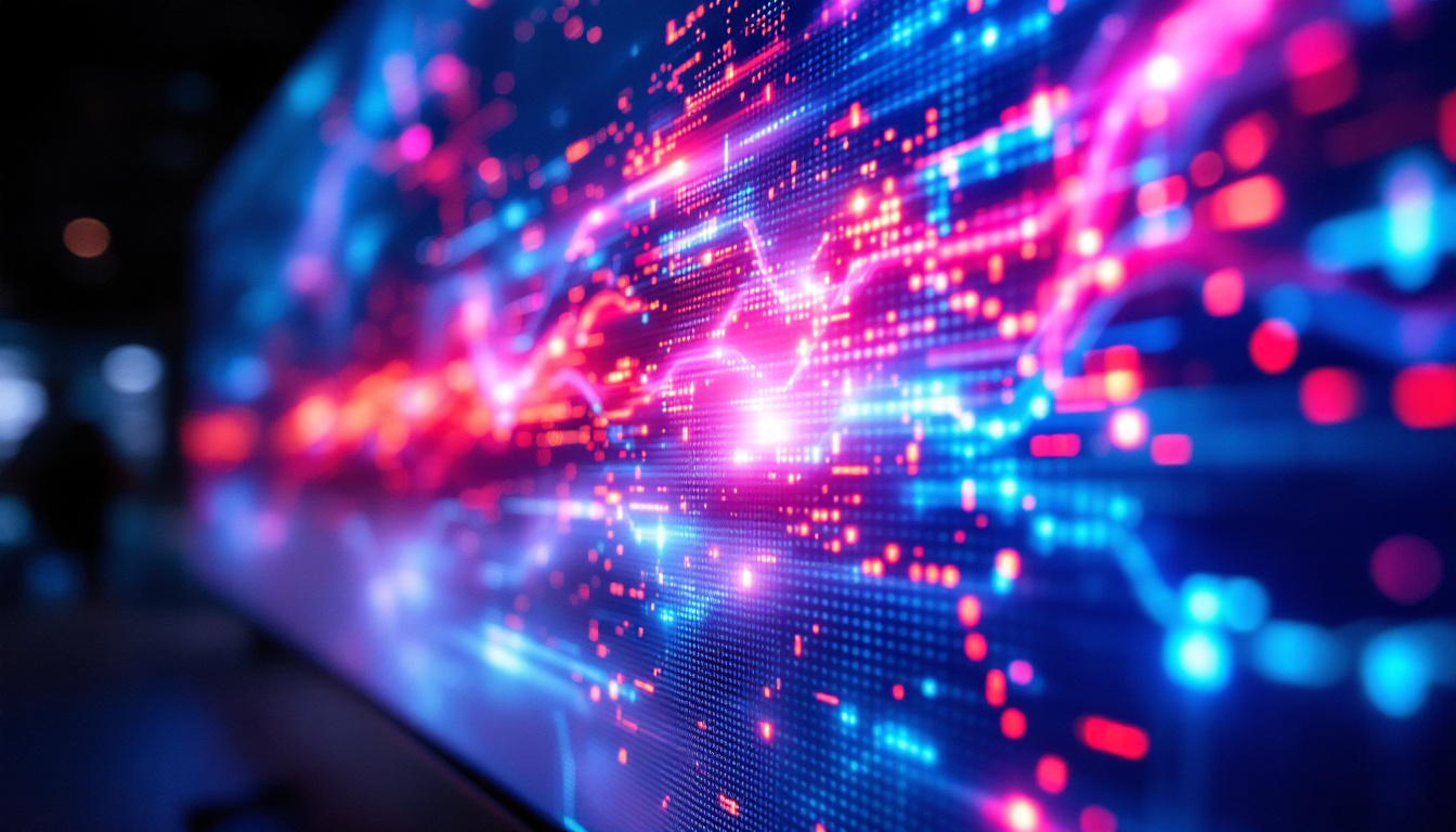 A photograph of a vibrant led display in action