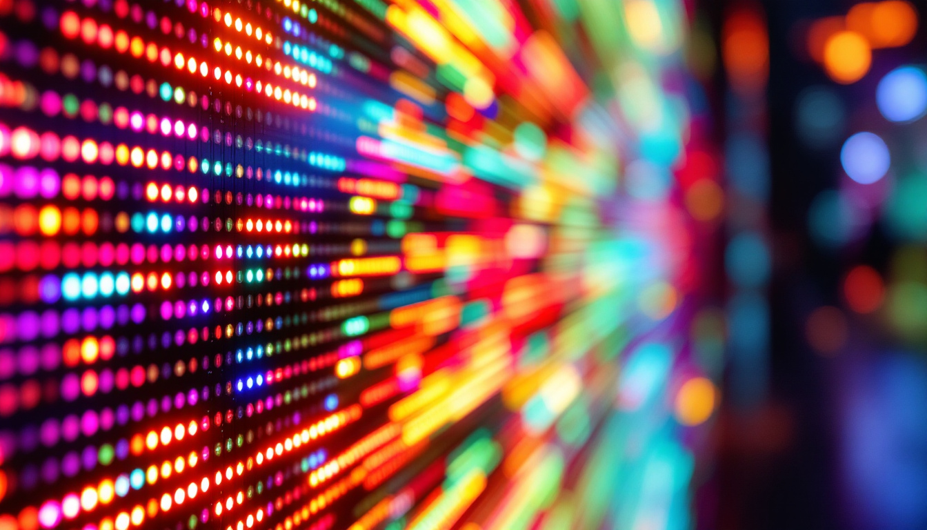 A photograph of a vibrant tira led pixel display in action