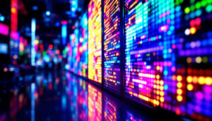 A photograph of a close-up view of various led displays in different sizes and applications