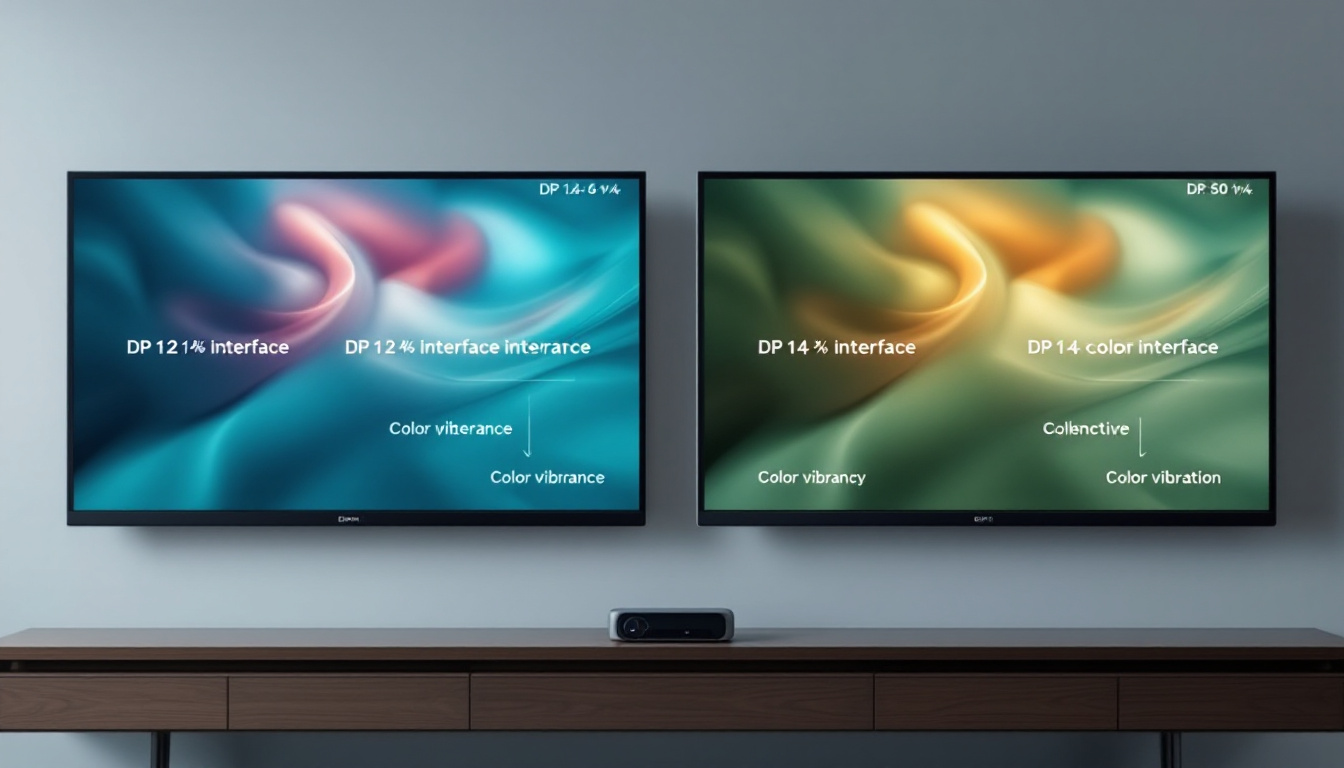 A photograph of a side-by-side comparison of two led displays
