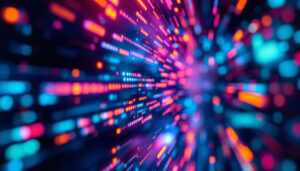 A photograph of a close-up of the ultra 85 logic led display in action