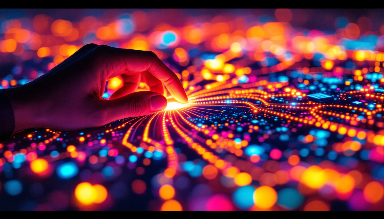 A photograph of a close-up view of a microled display showcasing its vibrant colors and intricate pixel structure
