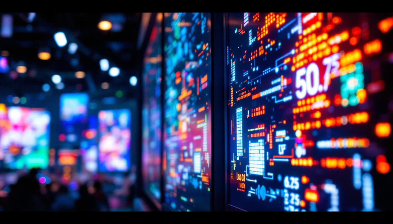 A photograph of a vibrant led display in action