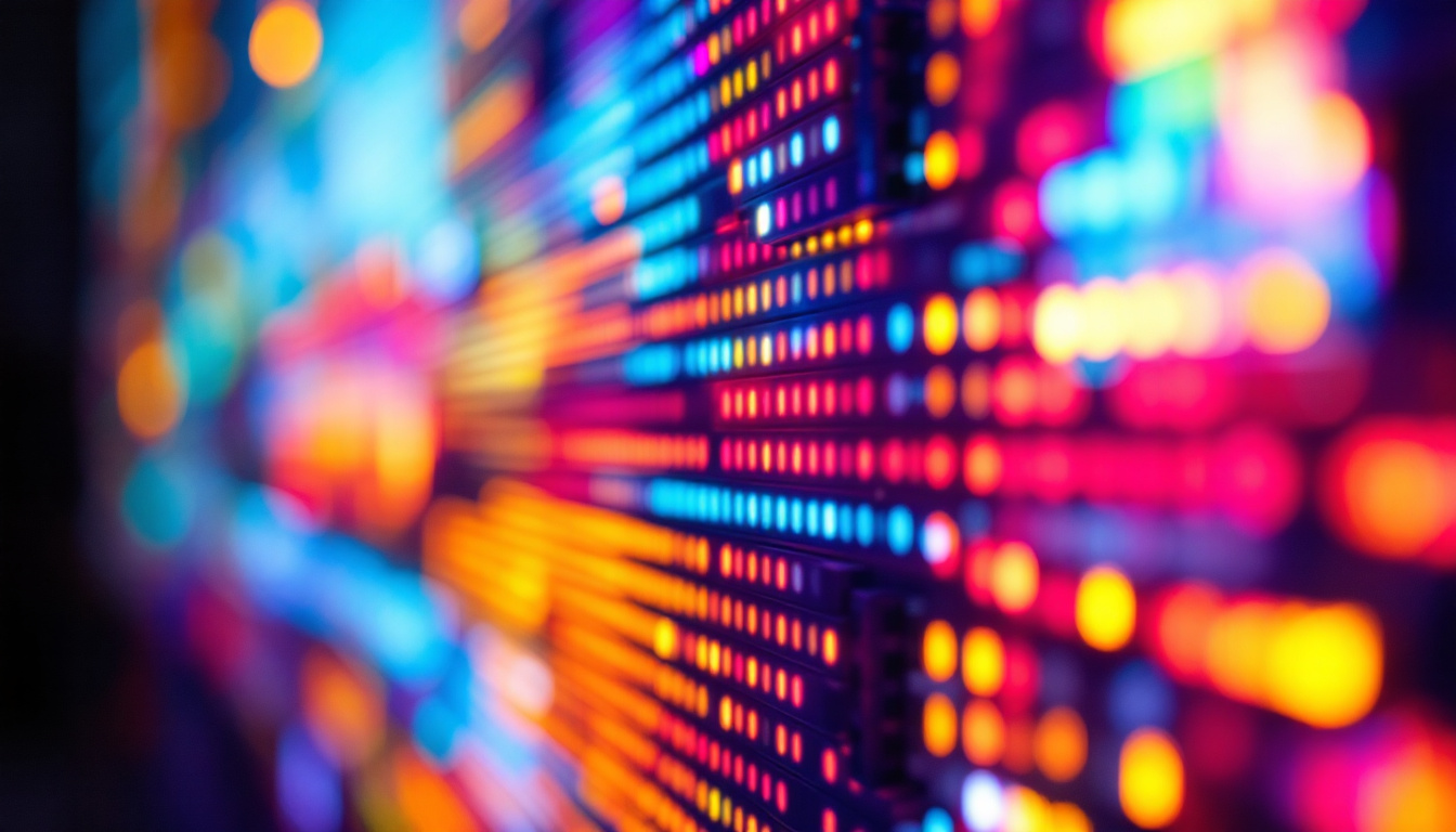 A photograph of capture a photograph of a vibrant led display showcasing dynamic visuals
