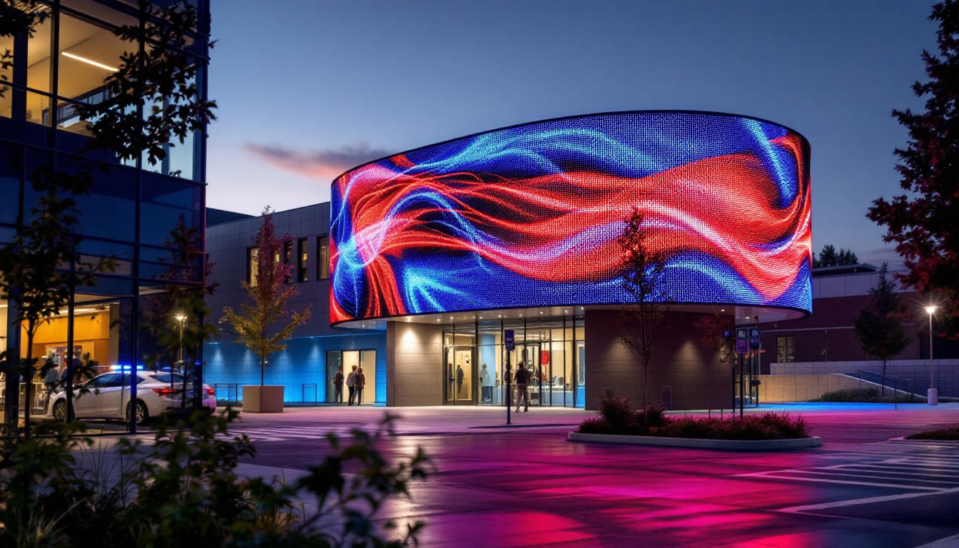 A photograph of the beaverton public safety center's led display in action