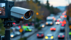 A photograph of capture a photograph of a traffic camera in beaverton