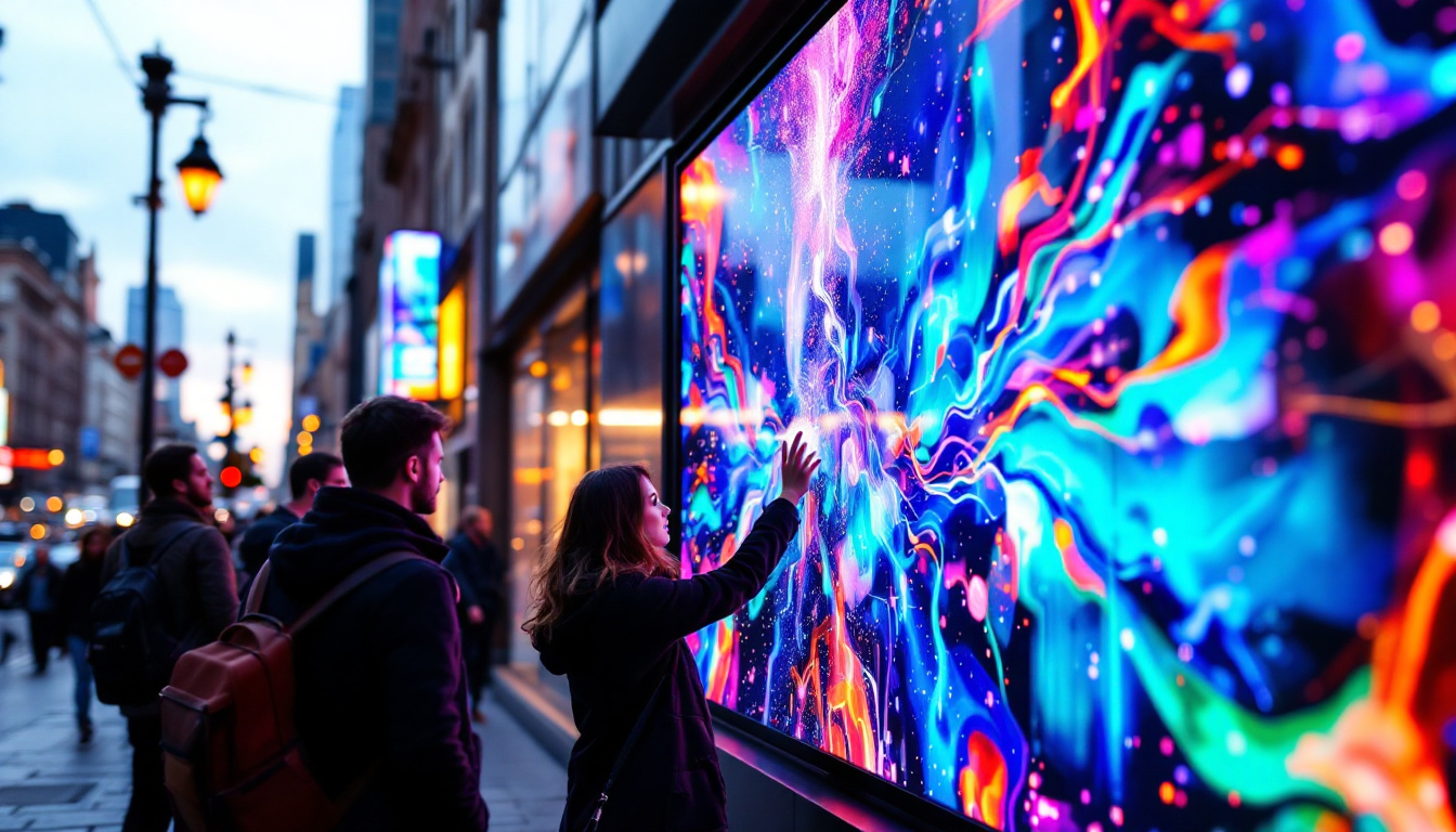 A photograph of a vibrant led display in use