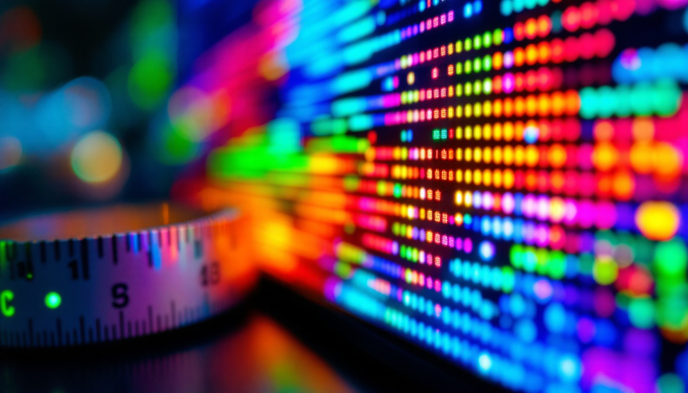 A photograph of a close-up of an led display screen