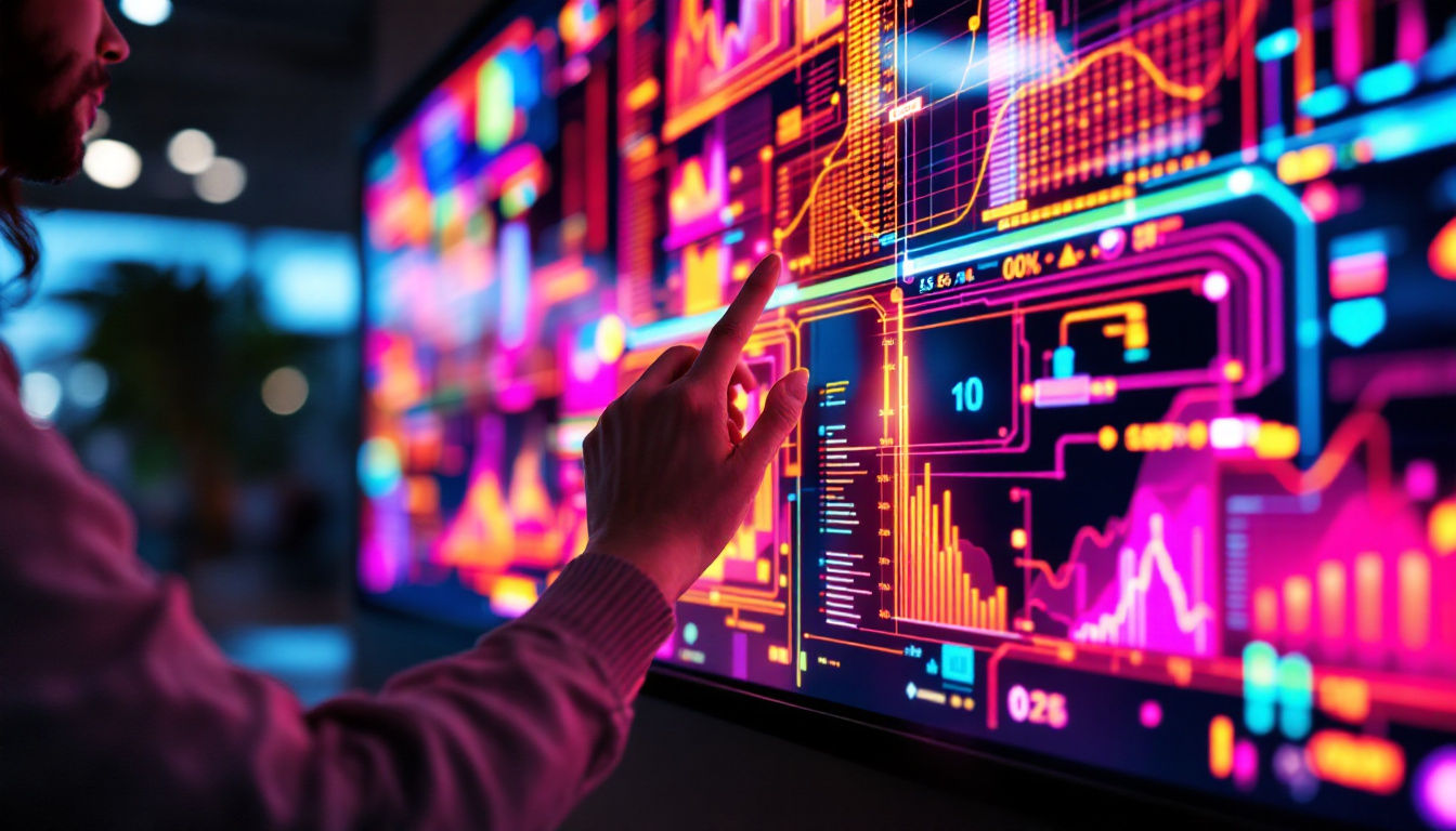A photograph of a sleek touch screen led panel in use