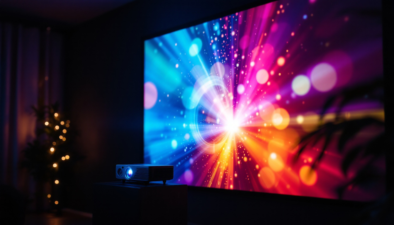A photograph of a vibrant led projector in action