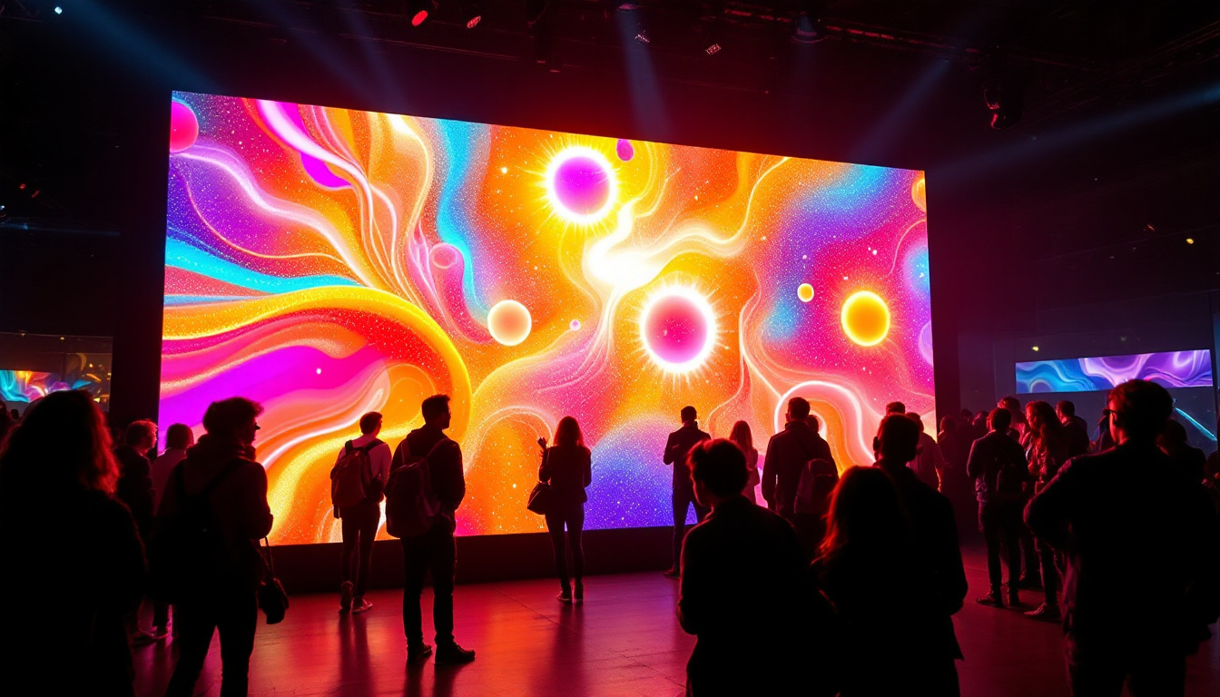 A photograph of a vibrant novastar led video wall in action