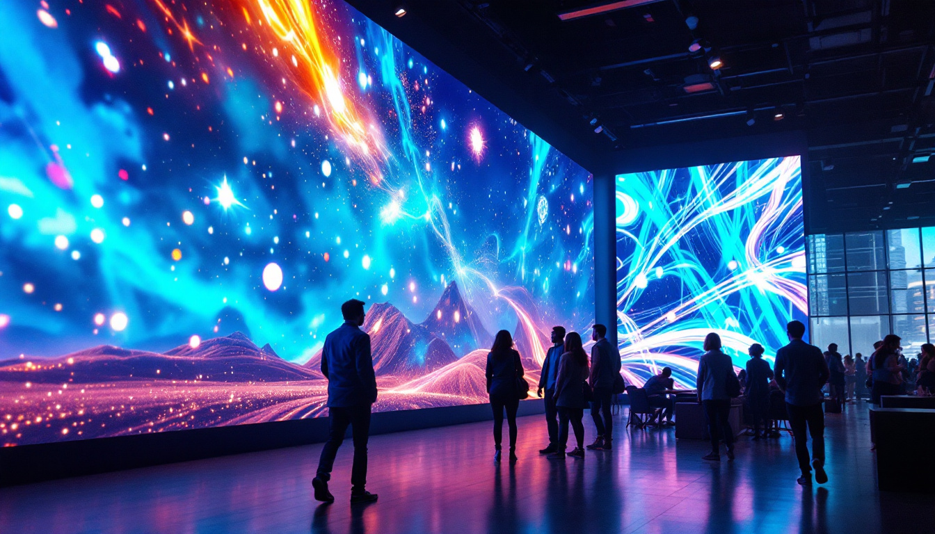 A photograph of capture a photograph of a vibrant indoor led display in use