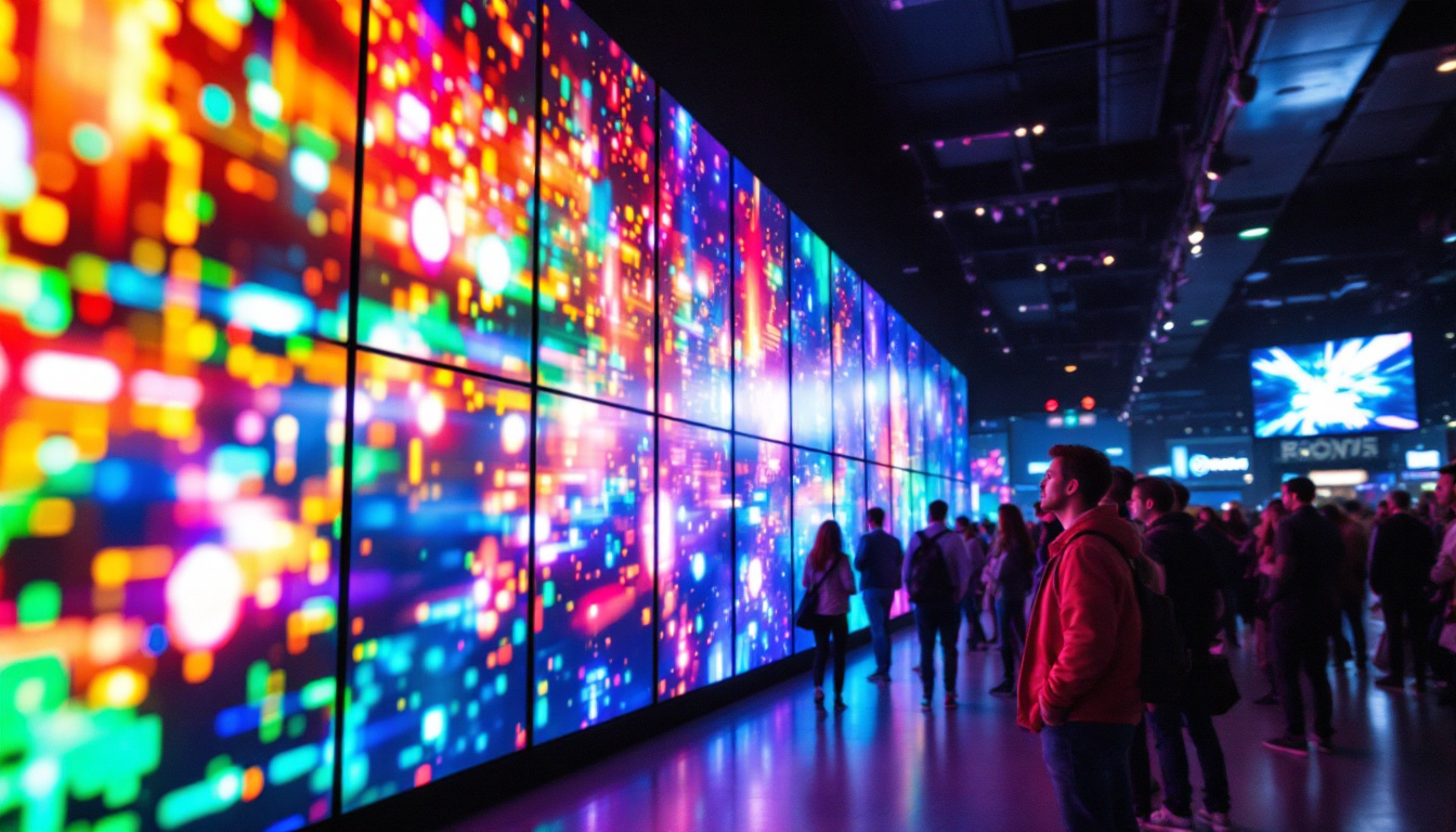 A photograph of a vibrant and dynamic led video wall in action