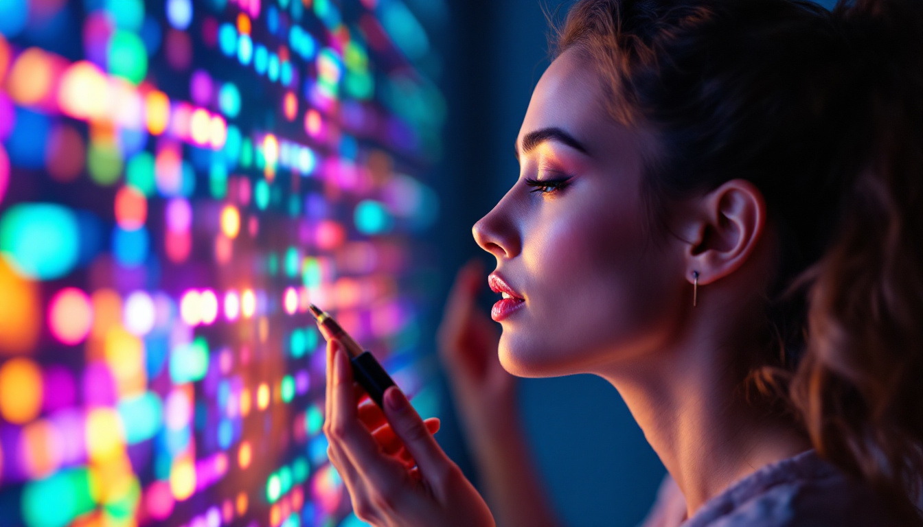 A photograph of a vibrant beauty screen in action