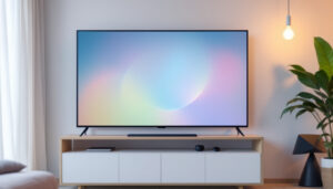A photograph of a side-by-side comparison of an led display and an lcd screen