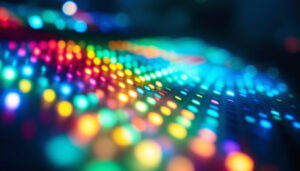 A photograph of capture a photograph of a vibrant led lighting panel in use