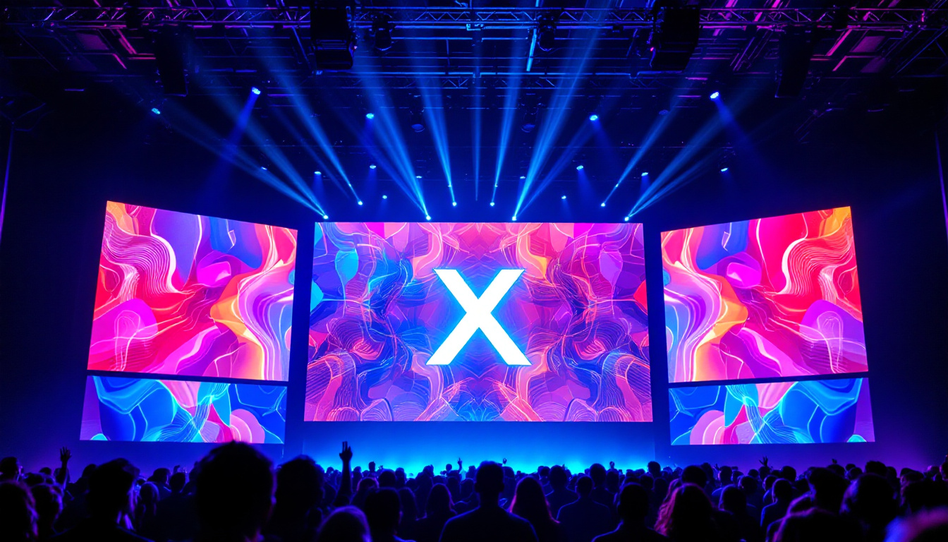 A photograph of a vibrant led display in action at a live event