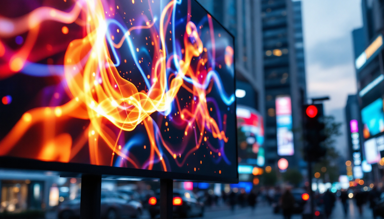 A photograph of a vibrant led display in an urban setting