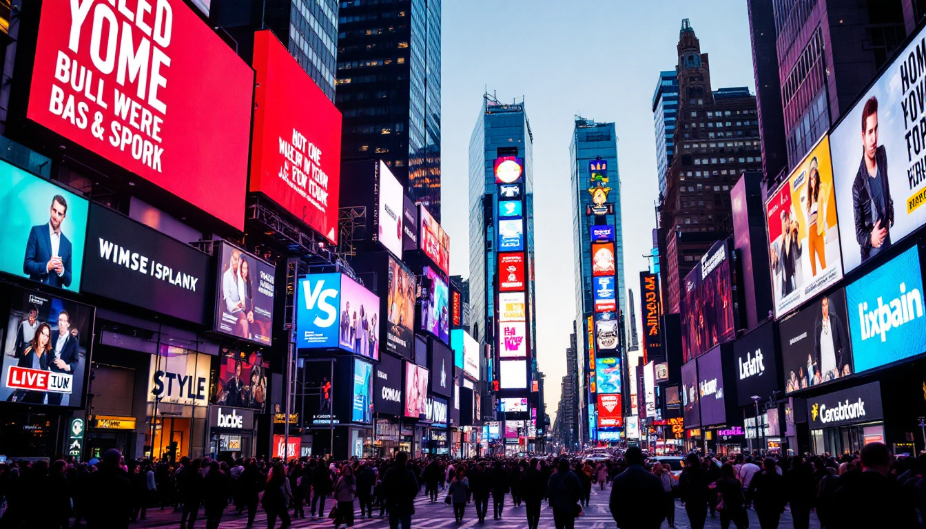 A photograph of capture a photograph of the vibrant led displays in times square