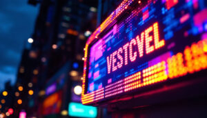 A photograph of a vibrant led marquee display in action