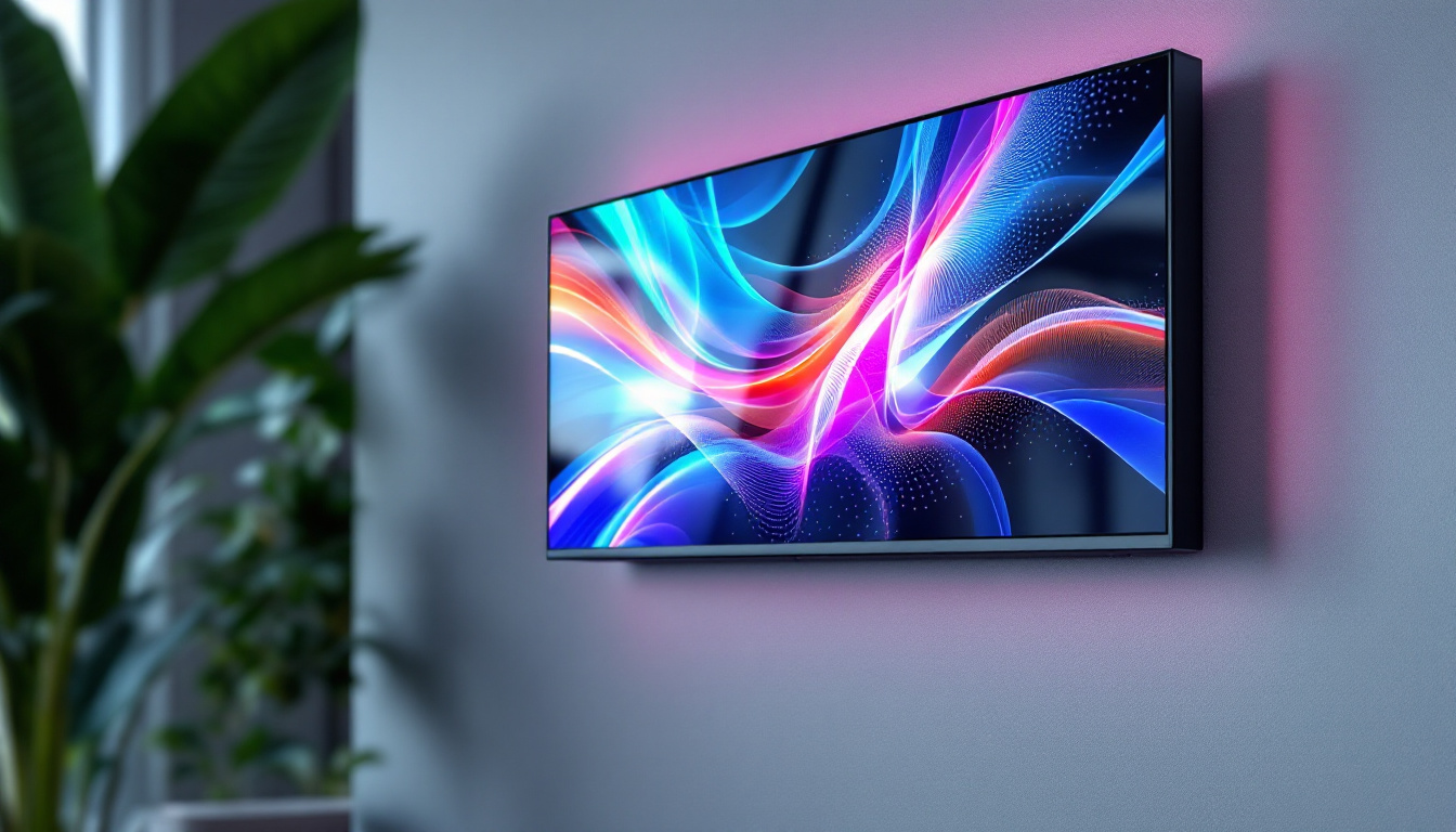 A photograph of a sleek led display mounted on a wall