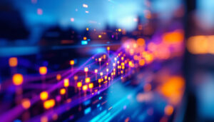 A photograph of a close-up of an lcd screen displaying vibrant colors and sharp images
