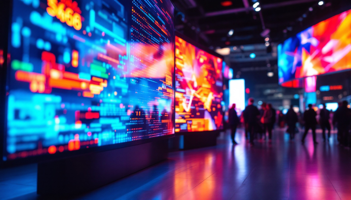 A photograph of a vibrant led display in action