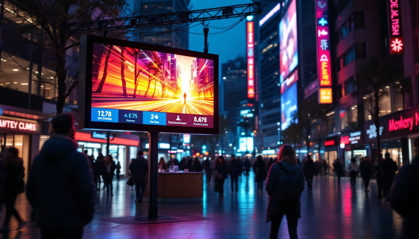 A photograph of capture a photograph of a vibrant outdoor led display board in use