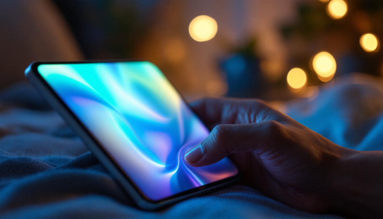 A photograph of capture a photograph of a close-up view of the clarity phone's led display in use