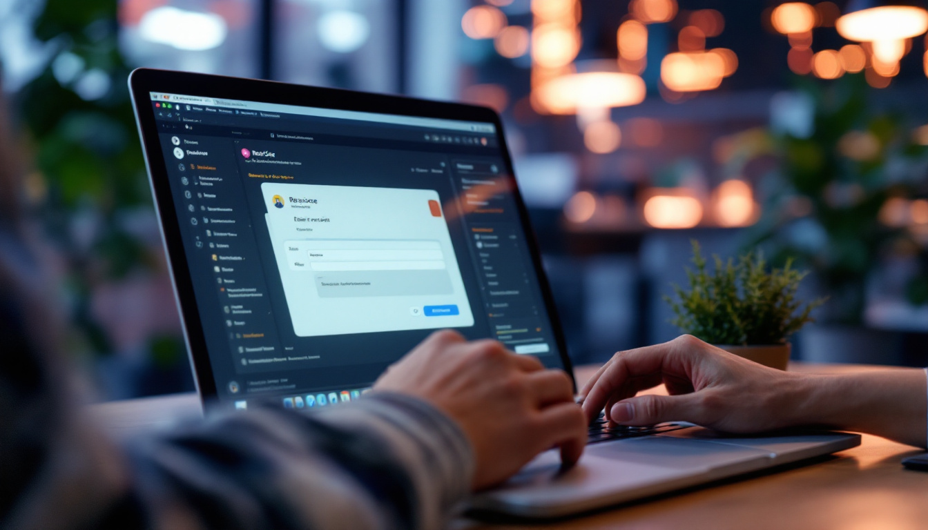 A photograph of a person using a laptop to send an email with a digital receipt on the screen