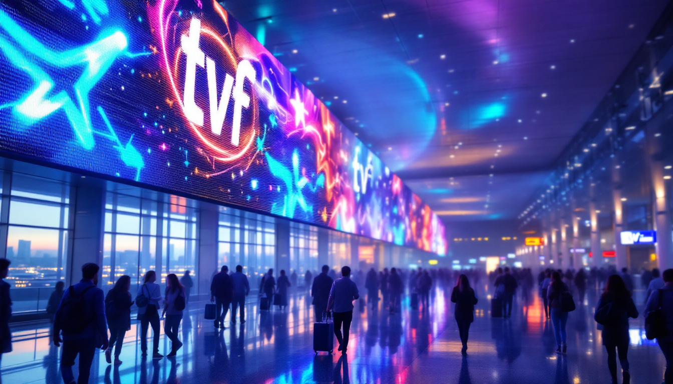 A photograph of capture a photograph of the vibrant led display at tvf airport